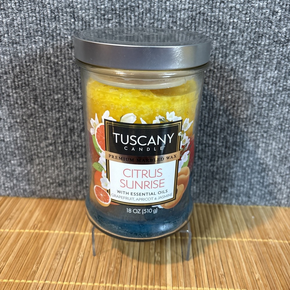 1 Tuscany Candle CITRUS SUNRISE Premium 2-Wick Tumbler Large Candle 18‎ oz-NIP